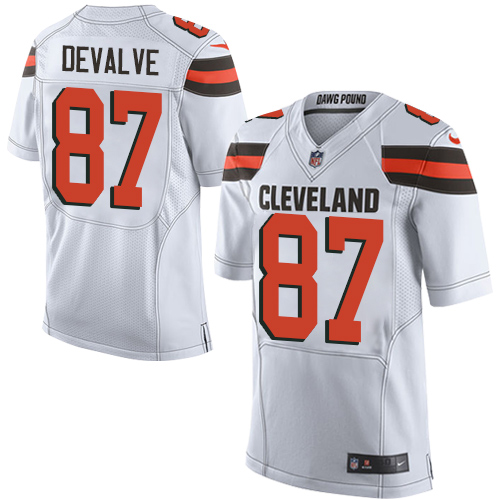 Nike Browns #87 Seth DeValve White Men's Stitched NFL New Elite Jersey